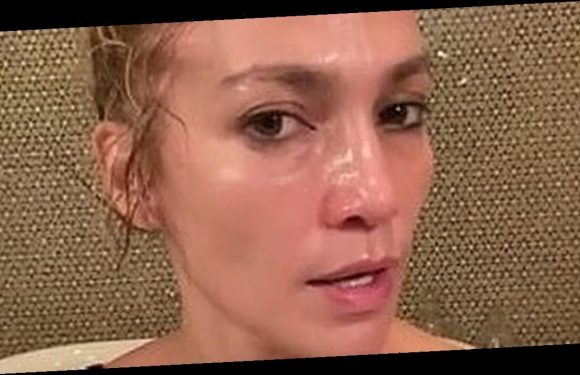 Jennifer Lopez strips to lace top as she denies having any work done to her face