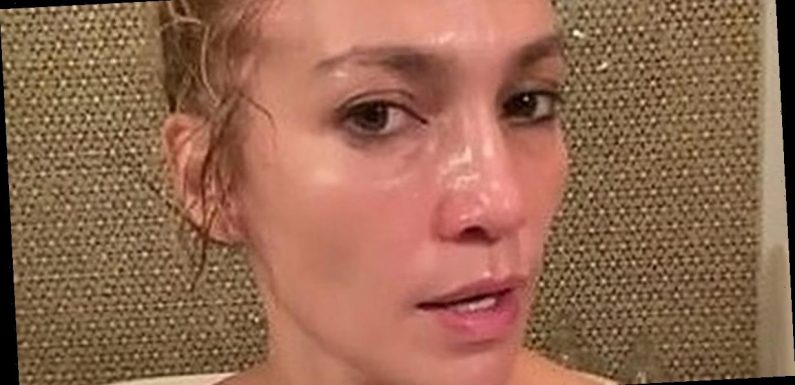 Jennifer Lopez strips to lace top as she denies having any work done to her face