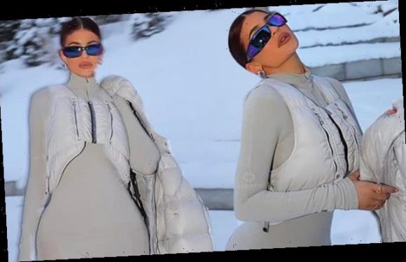 Kylie Jenner models a chic white ski bunny outfit while in Aspen