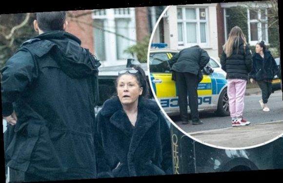 EastEnders' Jessie Wallace appears strained as she speaks to police