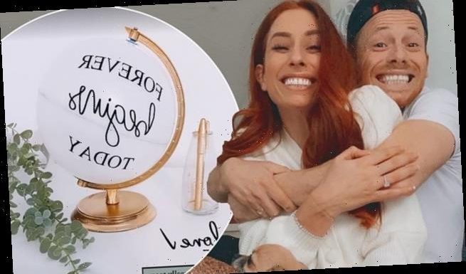 Teary-eyed Stacey Solomon shares snap of wedding 'globe guestbook'