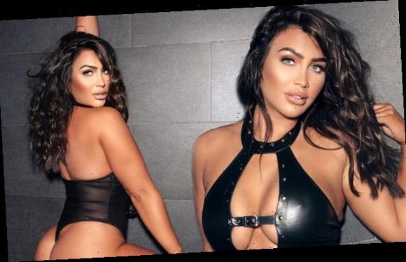 Lauren Goodger wows in bondage pleather bodysuit for steamy shoot