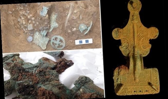 Thousands of beads and brooches unearthed from Anglo-Saxon cemetery
