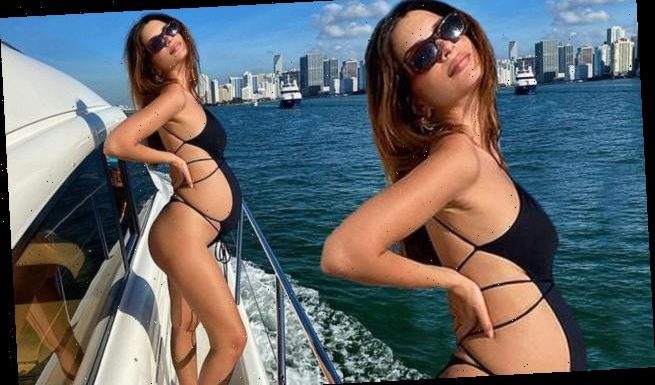 Emily Ratajkowski places her growing baby bump on full display