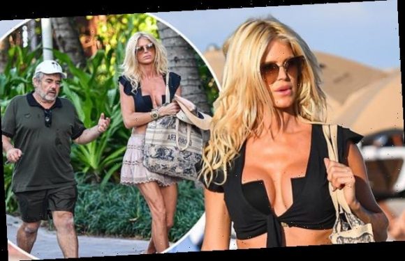 Victoria Silvstedt, 46,hits Miami Beach with boyfriend Maurice Dabbah