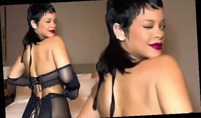 Rihanna wears sheer lingerie for Savage x Fenty's Valentine's Day line