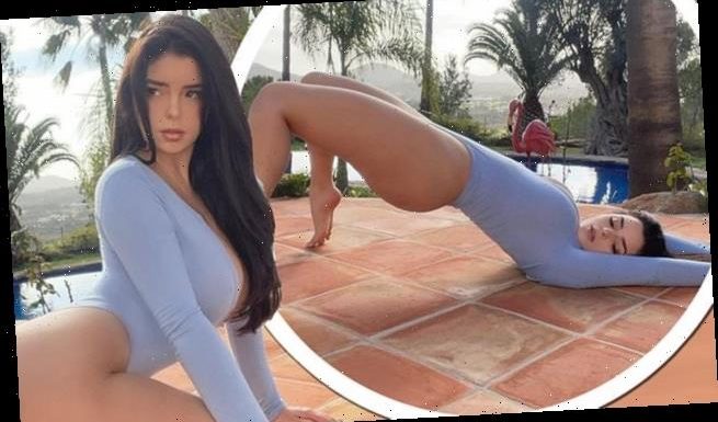 Demi Rose shows off her hourglass curves in a thong leotard
