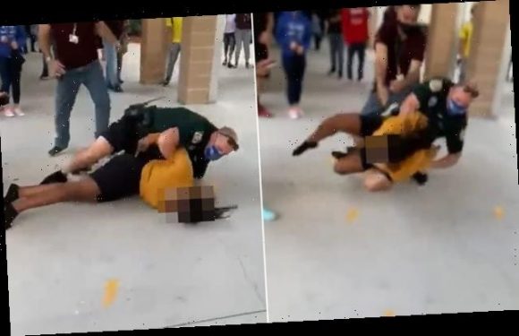 Moment Florida cop slam female student headfirst onto concrete floor