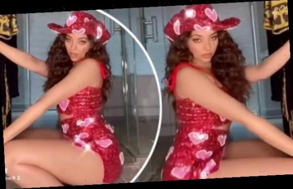 Jade Thirwall wows in a red sparkly minidress for TikTok video