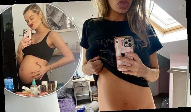 'Coming soon': Pregnant Laura Whitmore displays her growing baby bump