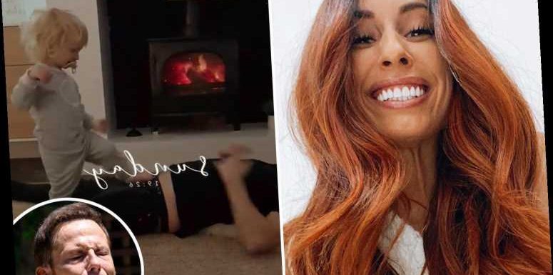 Stacey Solomon in hysterics as fiance Joe Swash screams out in pain after being kicked in the testicles by their son Rex
