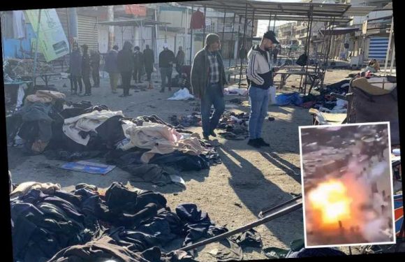 Iraq attack: Horrifying moment ‘ISIS’ suicide bomber blows himself up as double blast kills 32 at Baghdad market