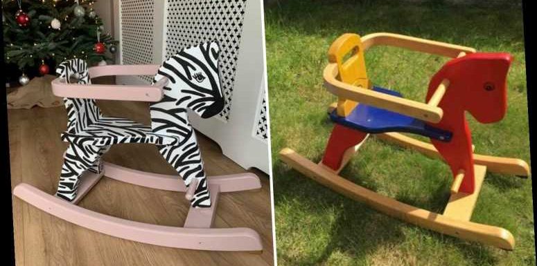 Crafty mum transforms tatty rocking horse into amazing zebra using just paint, here’s how you can do it too