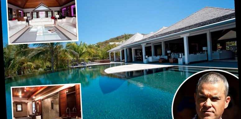 Inside Robbie Williams' £15k a night St Barts villa where he's quarantining after testing positive for coronavirus