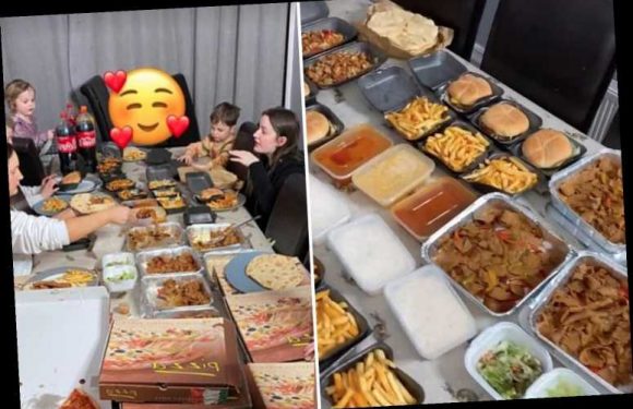 Mum-of-22 Sue Radford shows off enormous Friday night family takeaway – with pizza, kebabs, curry, chips AND burgers