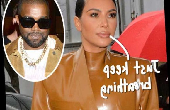 Kim Kardashian Trying To Stay ‘Positive’ For The Kids Amid Kanye West Divorce Rumor Chaos