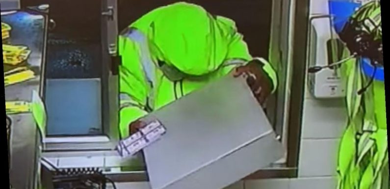 McDonald's drive-thru armed robbery caught on video as Maryland police look to ID suspect