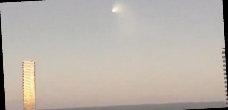 Hundreds captivated by strange ‘UFO’ which turned out to be navy missile test