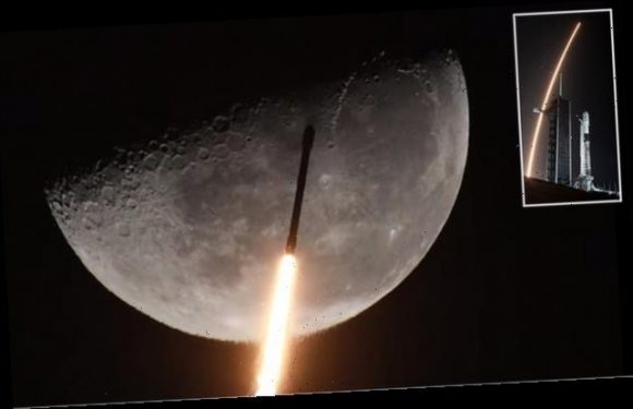 Stunning video captures SpaceX's Falcon 9 rocket soaring past the moon
