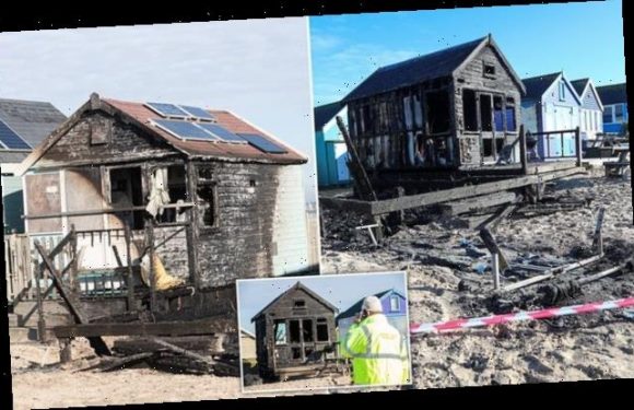 Three of Britain's most expensive beach huts are torched in Dorset
