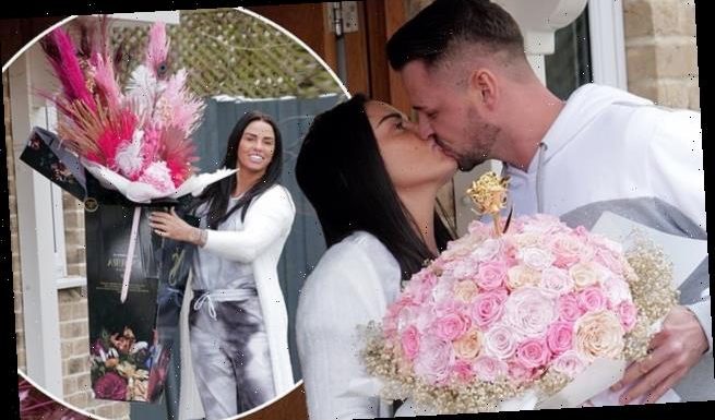 Katie Price gets TWO bouquets from Carl for first Valentine's Day