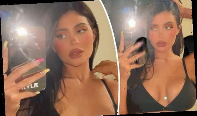 Kylie Jenner sports a sexy black bra for video on Instagram