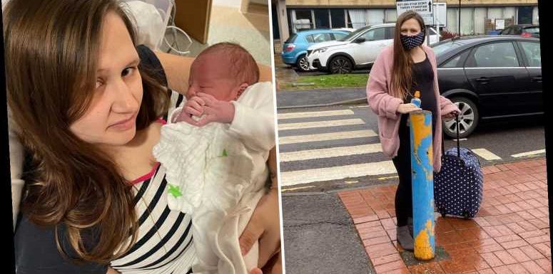 Mum, 27, gives birth alone in -4C car park with only bollard for support after hospital said baby wasn't coming yet