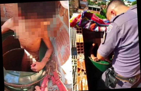 Boy, 11, chained up in barrel and forced to stand in his own excrement by evil family