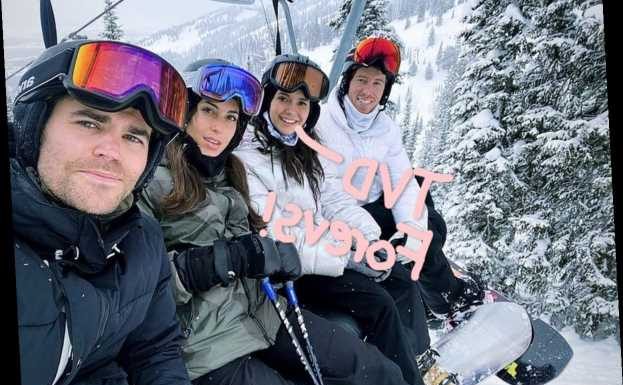 Vampire Diaries Reunion! Nina Dobrev & Paul Wesley Reunite For Couples Ski Trip