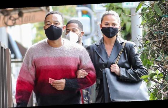 Chrissy Teigen & John Legend Get Lunch with Friends in Beverly Hills