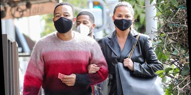 Chrissy Teigen & John Legend Get Lunch with Friends in Beverly Hills