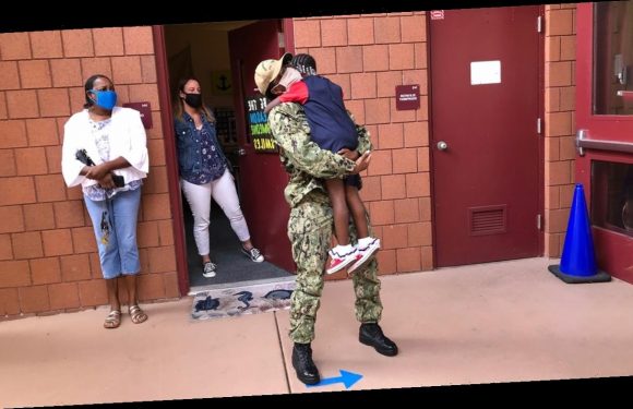 Watch: Florida kindergartener reunites with military mom for the 1st time since COVID-19 struck