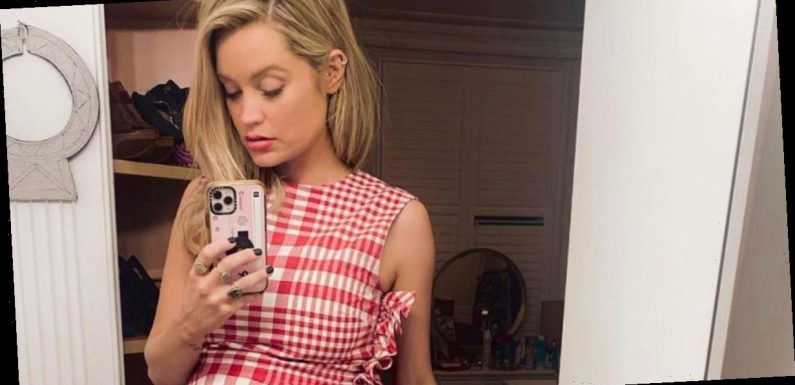 Pregnant Laura Whitmore shares snap of bare baby bump alongside her adorable dog Mick