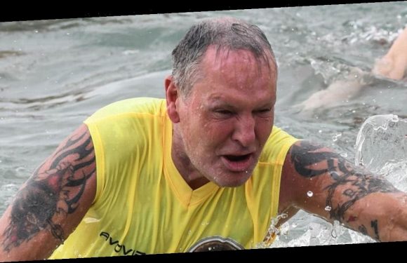 Paul Gascoigne struggles as he wades through deep water in Italy’s I’m A Celeb