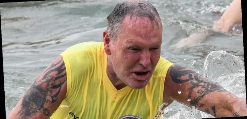 Paul Gascoigne struggles as he wades through deep water in Italy’s I’m A Celeb