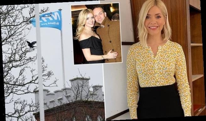 Holly Willoughby pays tribute by flying an NHS flag outside her home