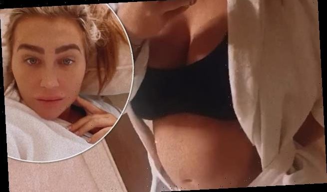 Pregnant Lauren Goodger shows off her growing baby bump