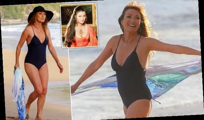 Jane Seymour looks sensational in a black swimsuit on Hawaii holiday