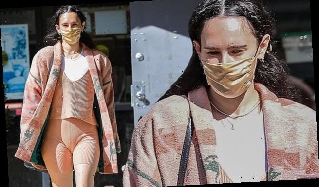 Rumer Willis looks fabulous in skintight nude outfit in West Hollywood