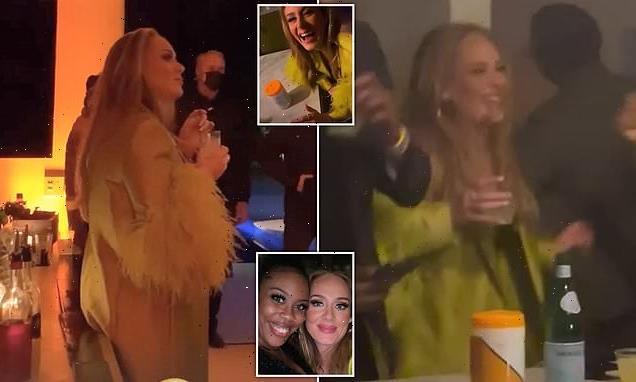 Adele is seen for the first time in months at Oscar  afterparty