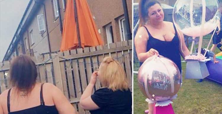 Birthday girl, 37, watches in horror as gift balloon with £100 tied to it floats away moments after unwrapping