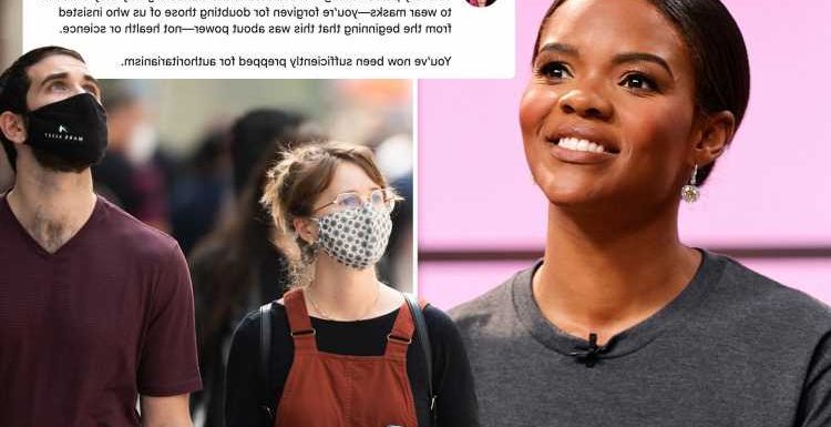 Candace Owens says Covid mask-wearers are 'prepped for authoritarianism' as face coverings are 'about power'