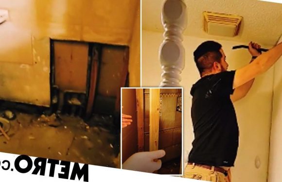 Couple discovers secret bathroom hidden behind wall while renovating their home