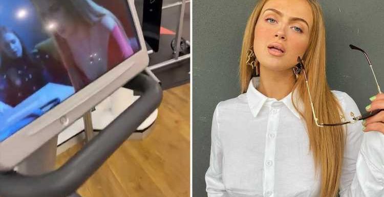 EastEnders' Maisie Smith left red-faced as she watches herself on TV at the gym