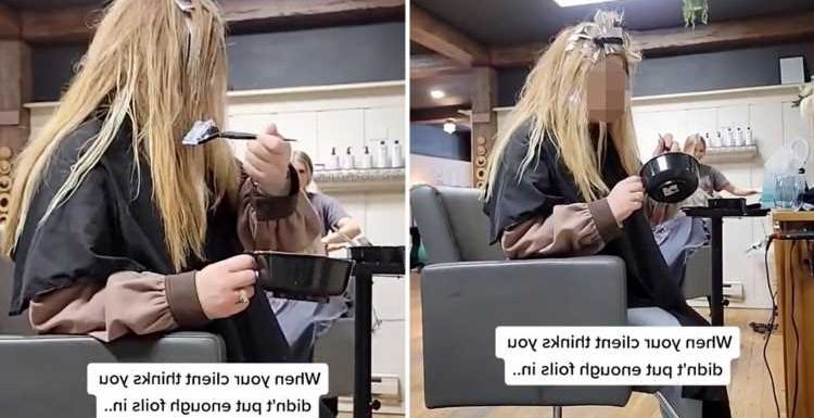 Hairdresser baffled as client cheekily gives herself extra colour mid-appointment – and people are outraged for her