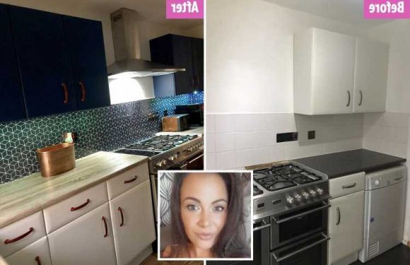 Savvy mum quoted £15k for a new kitchen revamps it herself with £6 paint – and she did it all at 37 weeks pregnant