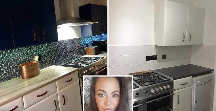 Savvy mum quoted £15k for a new kitchen revamps it herself with £6 paint – and she did it all at 37 weeks pregnant