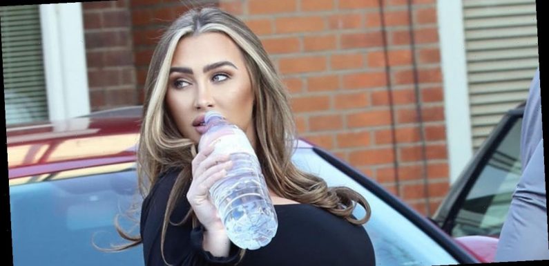 Lauren Goodger flaunts growing baby bump and shows off eye-popping derriere in skin tight jumpsuit