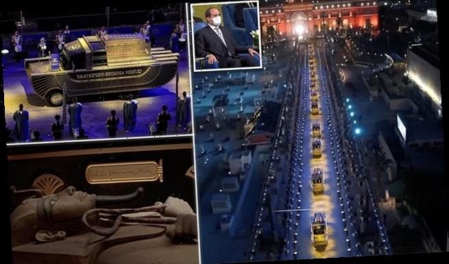 Egypt holds parade transporting 22 mummies of its most famous pharaohs