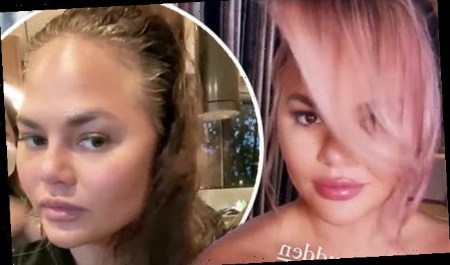 Chrissy Teigen unveils her pastel pink hair color